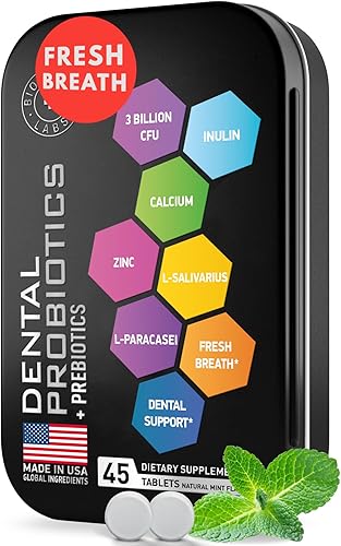 Probióticos dentales para dientes y encías, el mejor probiótico oral para dientes, encías y mal aliento - Lactobacillus Salivarius Probiótico y