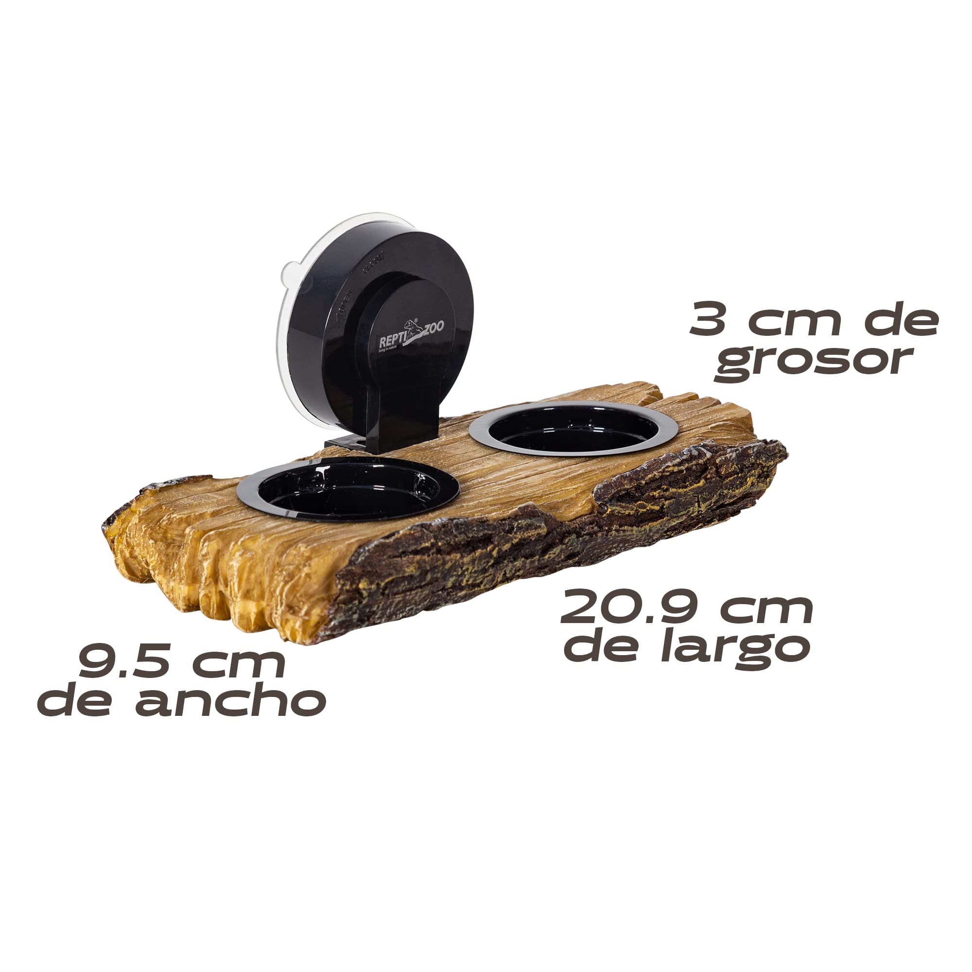 ReptiZoo MANGEOIRE Doble 2 en 1 o Rampa Tortugas con ventosas, 20 x 9,5 x 3 cm