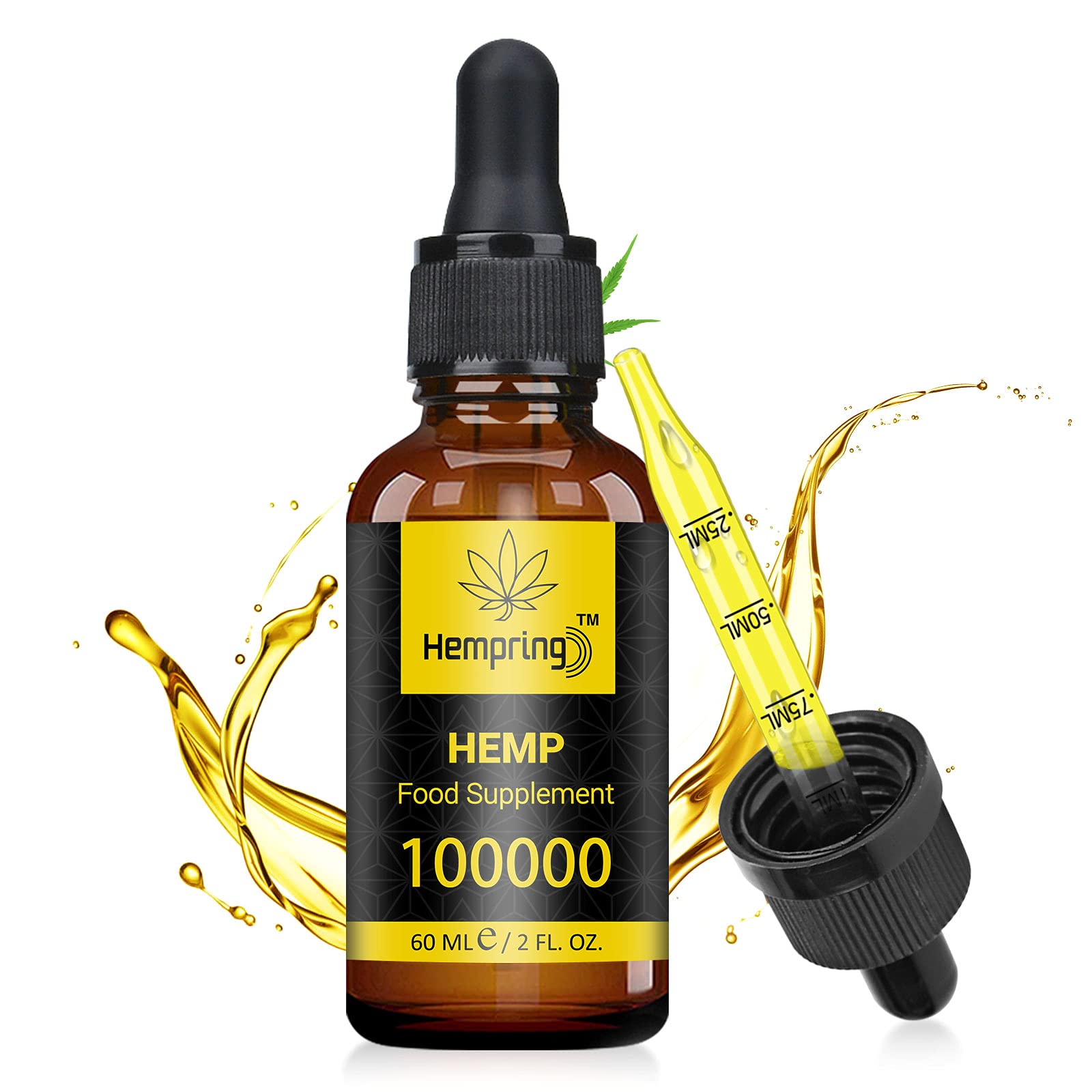 Natural Oil, Premium High Strength Oil 100000mg, 60ML Maximum Value Natural Supplement Vegan & Vegetarian Friendly