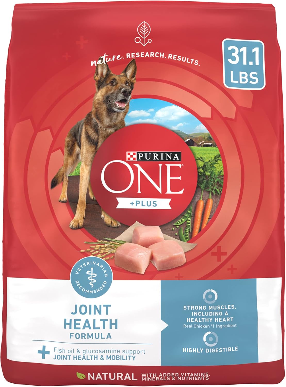 Purina ONE Plus Joint Health Formula Natural With Added Vitamins, Minerals and Nutrients Dry Dog Food – 31.1 lb. Bag