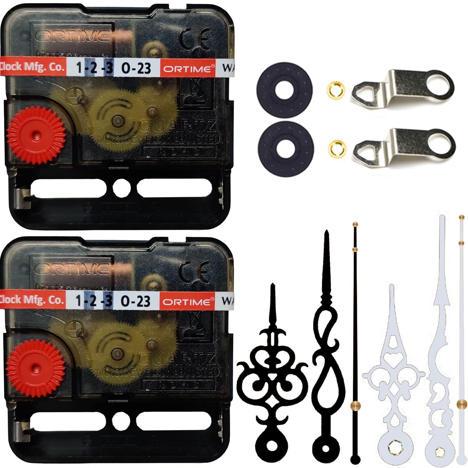 Ronota Combo of 2 Quartz Plastic Quartz Sweep and Silent Movement Machine for Wall Designer Metal Clock (Black & White 2)