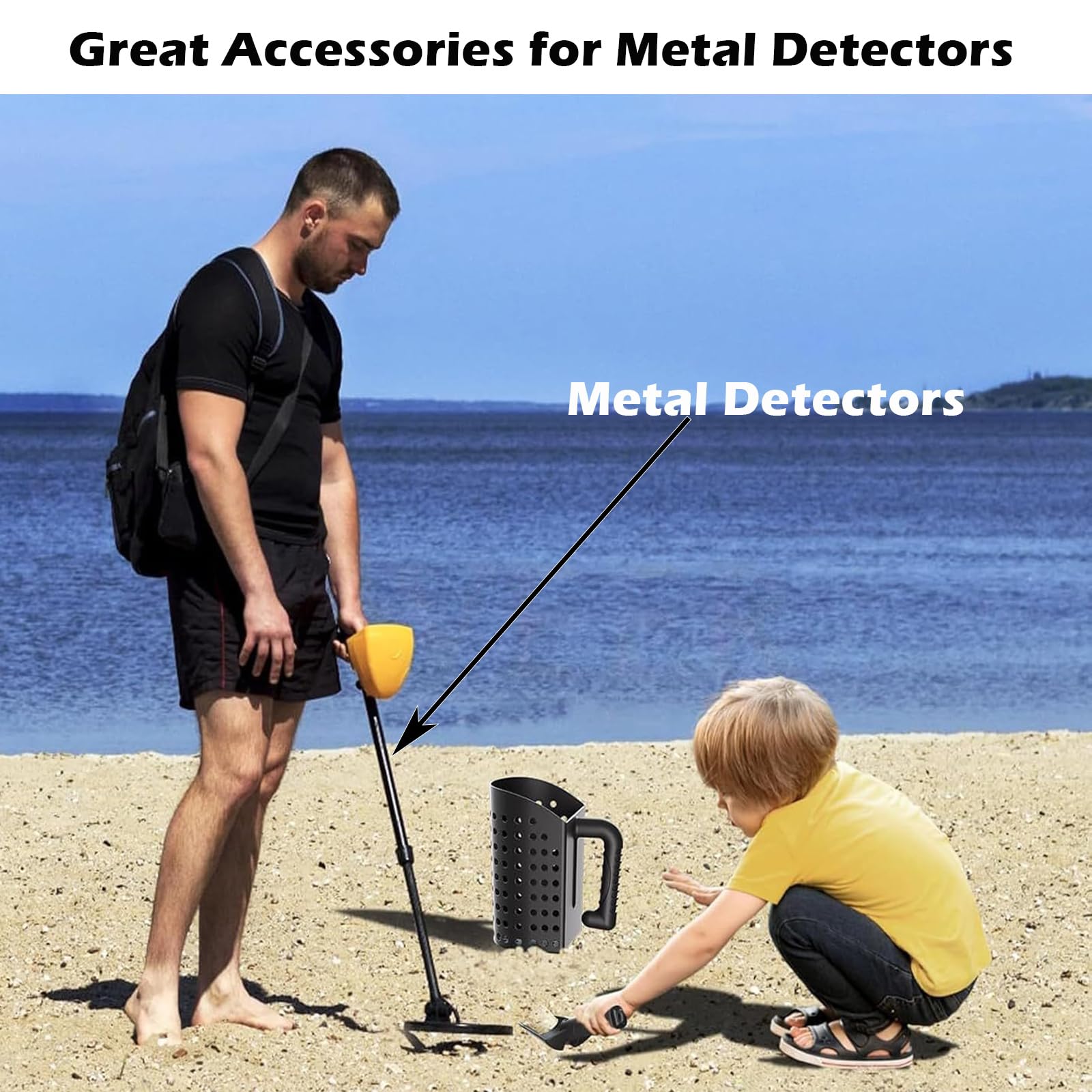 détecteur de métaux Set de pelles à Sable, Set de pelles pour la détection de métaux et Le Jardinage, Accessoires pour Creuser la Plage, pelles pour détecter Les métaux, Creuser sur la Plage