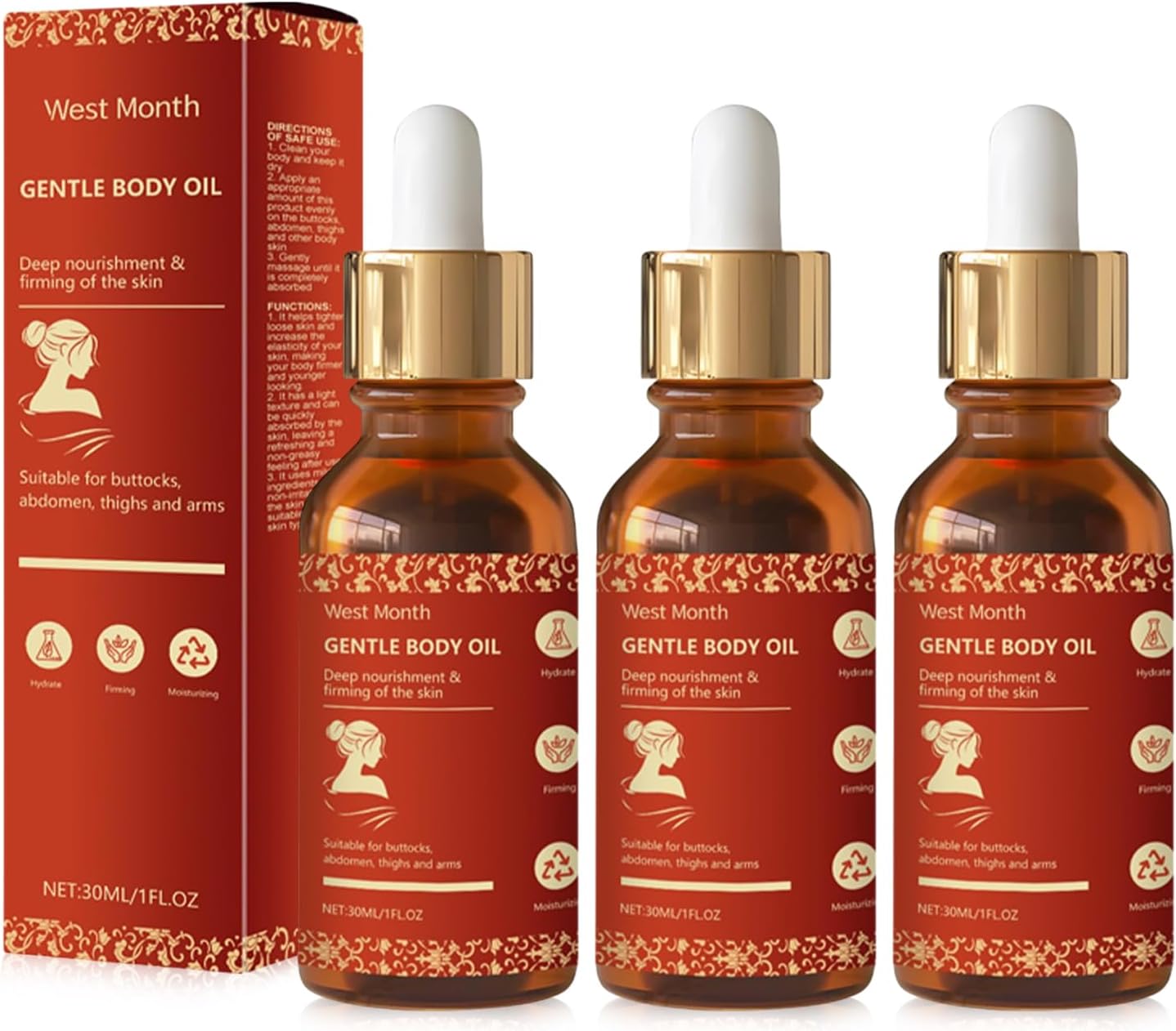 3 PCS Magic Body Oil Glow Essence Magic Luxury Body Oil for Arms and Chest Hydrating Cellulite Body Tightening Lotion Hydrates Skin for Women After Shower