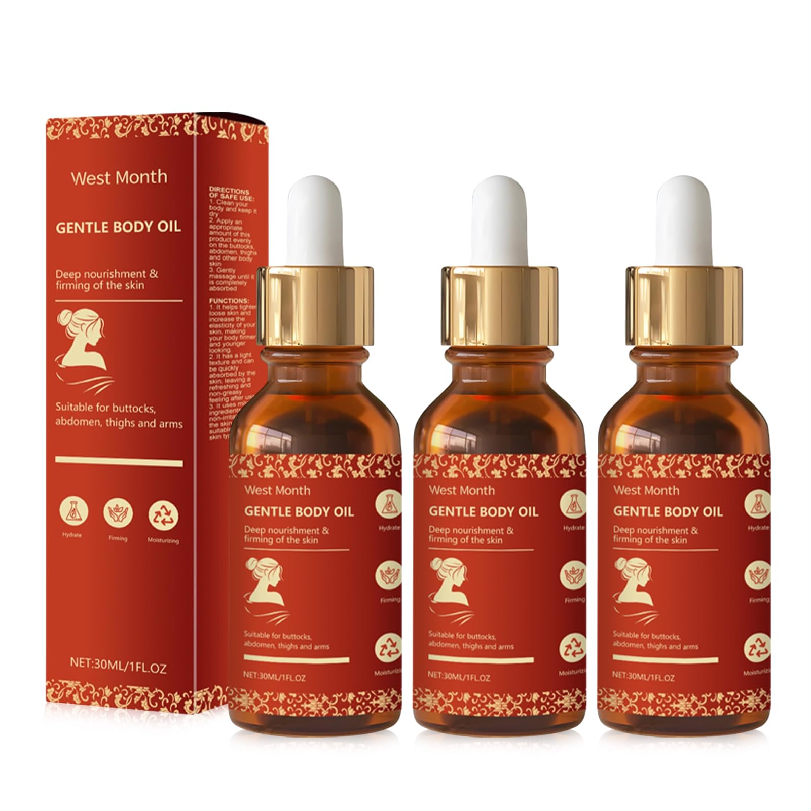 3 PCS Magic Body Oil Glow Essence Magic Luxury Body Oil for Arms and Chest Hydrating Cellulite Body Tightening Lotion Hydrates Skin for Women After Shower