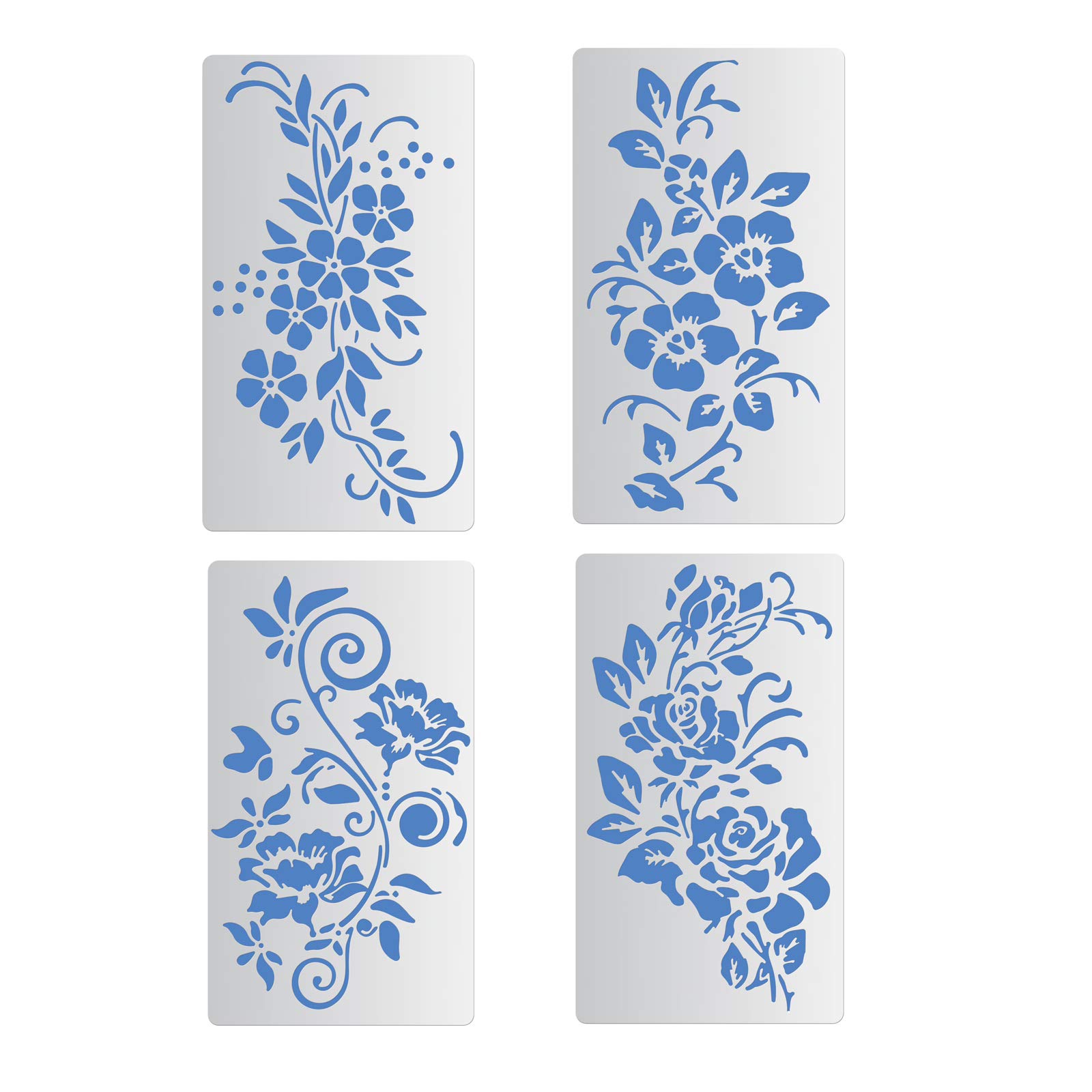 Buy BENECREAT 4x7 Inch Metal Journal Stencils, Flower Vine, Small