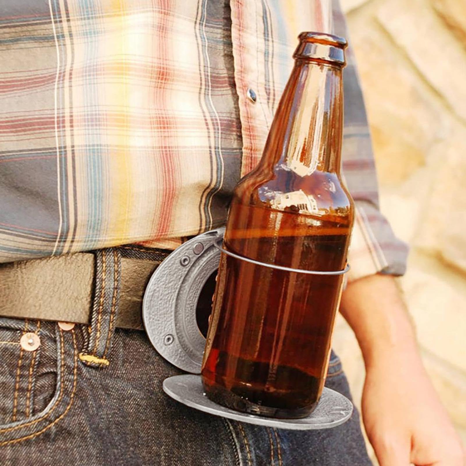 Generico Fibbia Per Cintura Da Birra, Supporto Per Cintura Per Birra, Porta Lattine Portatile Per Bevande, Porta Facilmente Portabicchieri Con Te Per Picnic, Barbecue, Campeggio