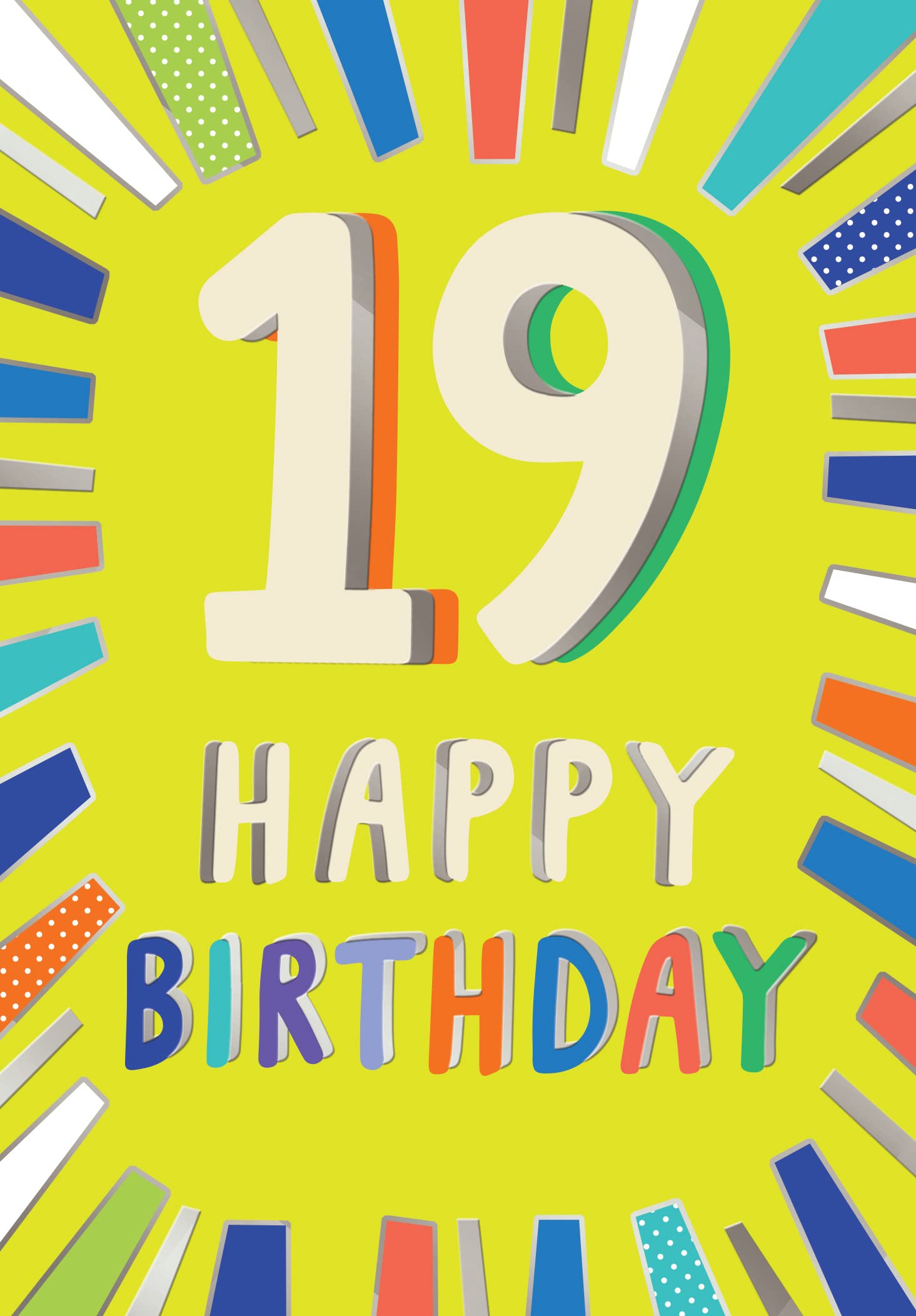 Piccadilly Greetings 19th Birthday Milestone Birthday Card Age 19,Approx. 7 x 5 inches