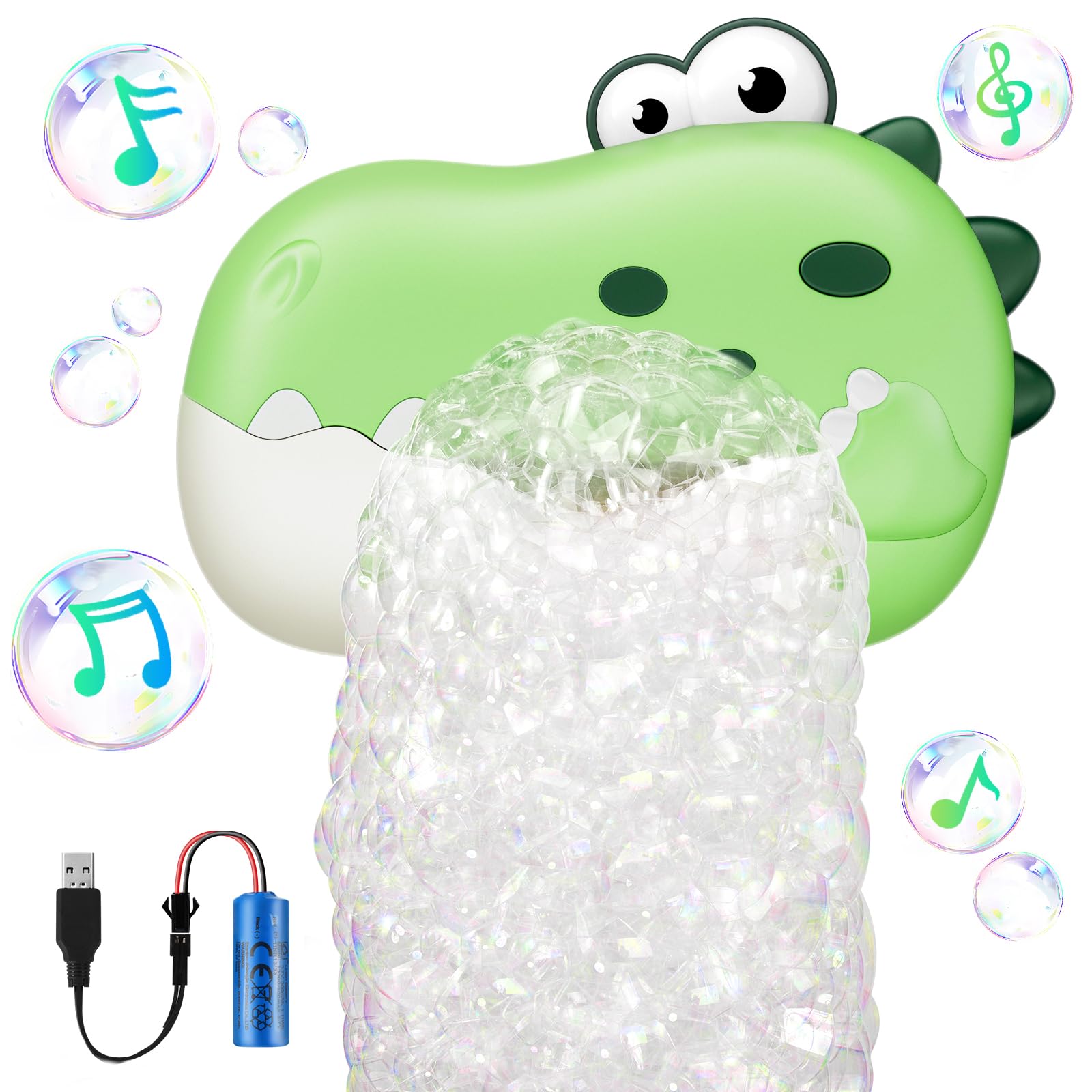 Baby Bath Toys, Rechargeable Dinosaur Bath Bubble Machine with Music,  Bathtime Bathtub Toys for Toddlers Birthday Gift, Bath Dino Bubble Maker  Toys