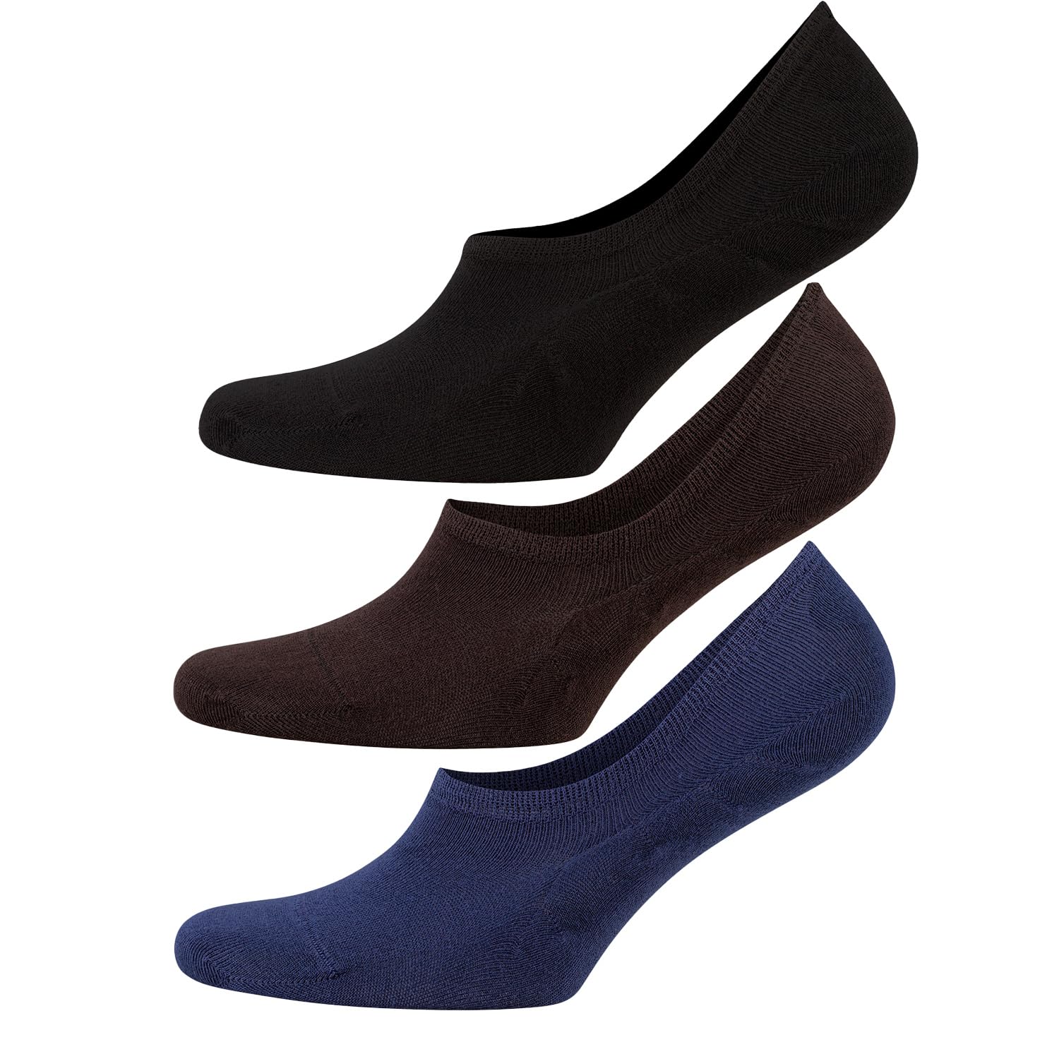 Cosyfeel Mens or Women Unisex No Show Socks Non Slip Bamboo Low Cut Casual Socks (Pairs of 6)