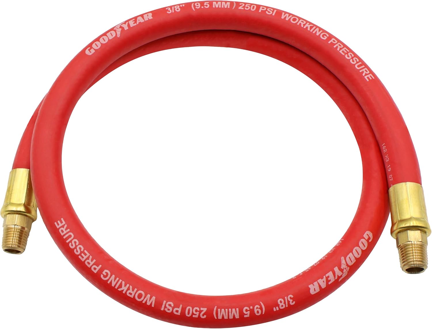 Good Year 10318 3' x 3/8" 250 PSI Rubber Whip Hose, Red