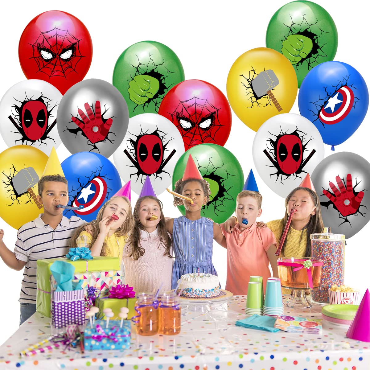 8PCS Superhero Balloons For Kids Birthday Baby Shower Super Hero Theme Party Decorations