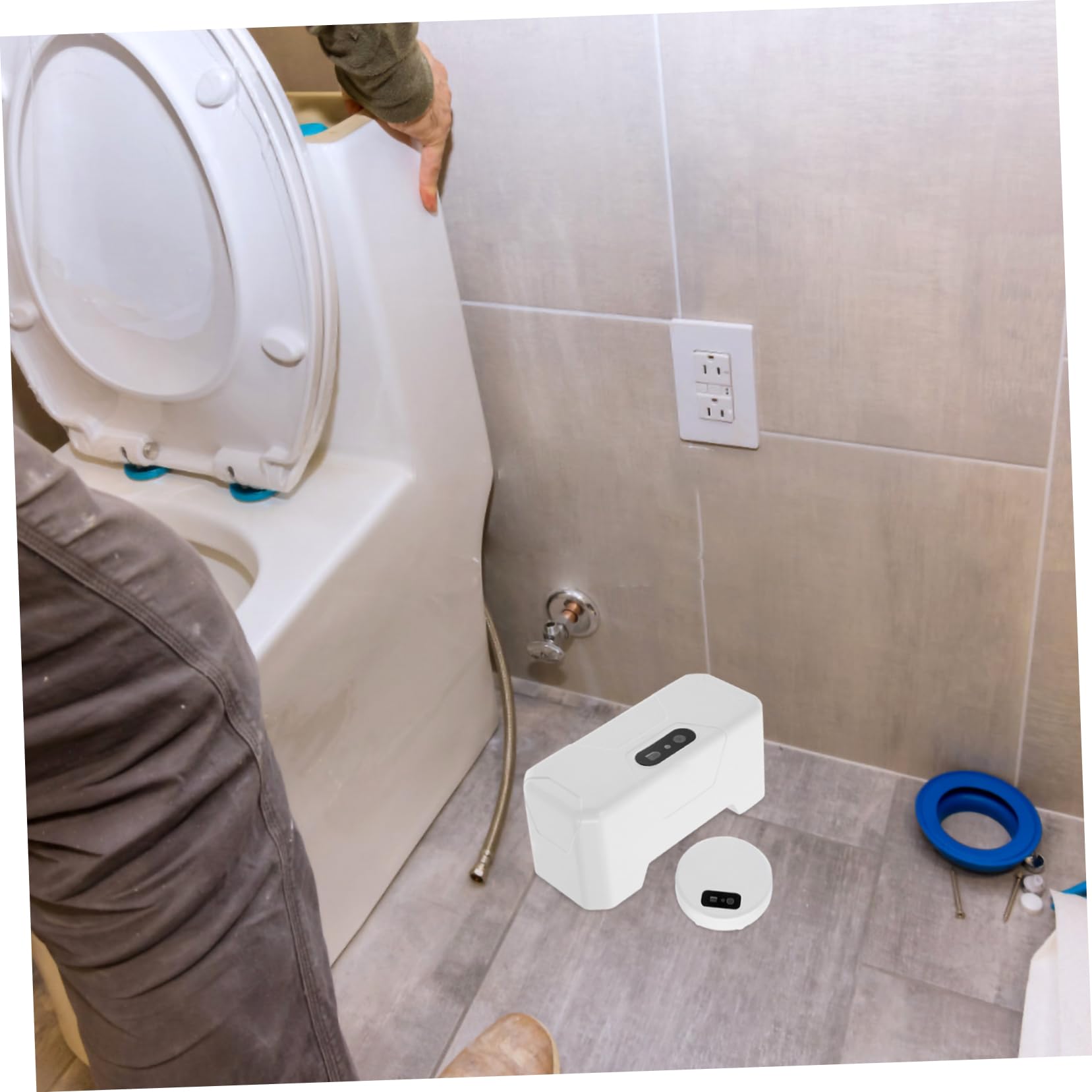 Alipis Kit de Descarga Automática Operación Silenciosa y Fácil Instalación para Inodoro con Sensor Infrarrojo Adecuado para Uso Doméstico y Público