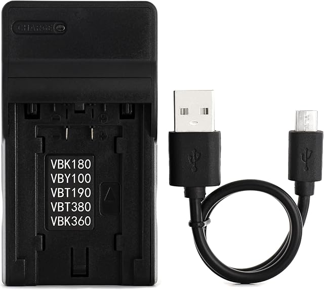 VW-VBK180 USB Charger for Panasonic HDC-HS60, HDC-HS80, HDC-SD40, HDC-SD60, HDC-SD80, HDC-SD90, HDC-TM40, HDC-TM60, HDC-TM80, HDC-TM90, SDR-H100, SDR-H85, SDR-S50, SDR-T50, SDR-T55 Camera and More
