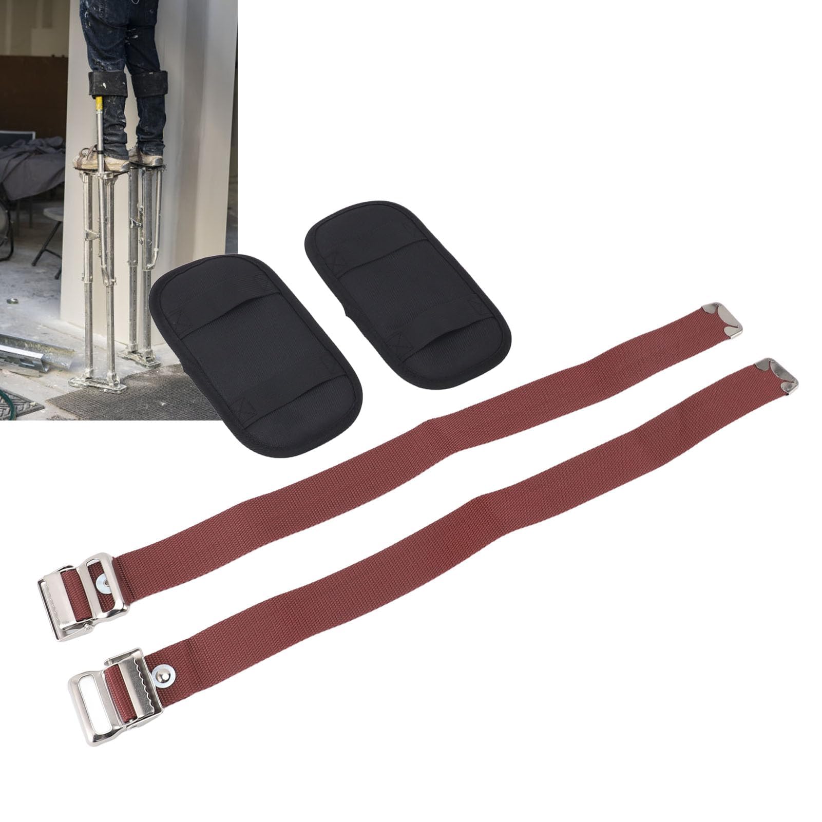 Sangles pour échasses pour Cloisons Sèches, Kit de Sangles de Jambe pour échasses, Fixation des Jambes pour la Peinture et le Câblage, Confortable à Porter Toute la Journée,