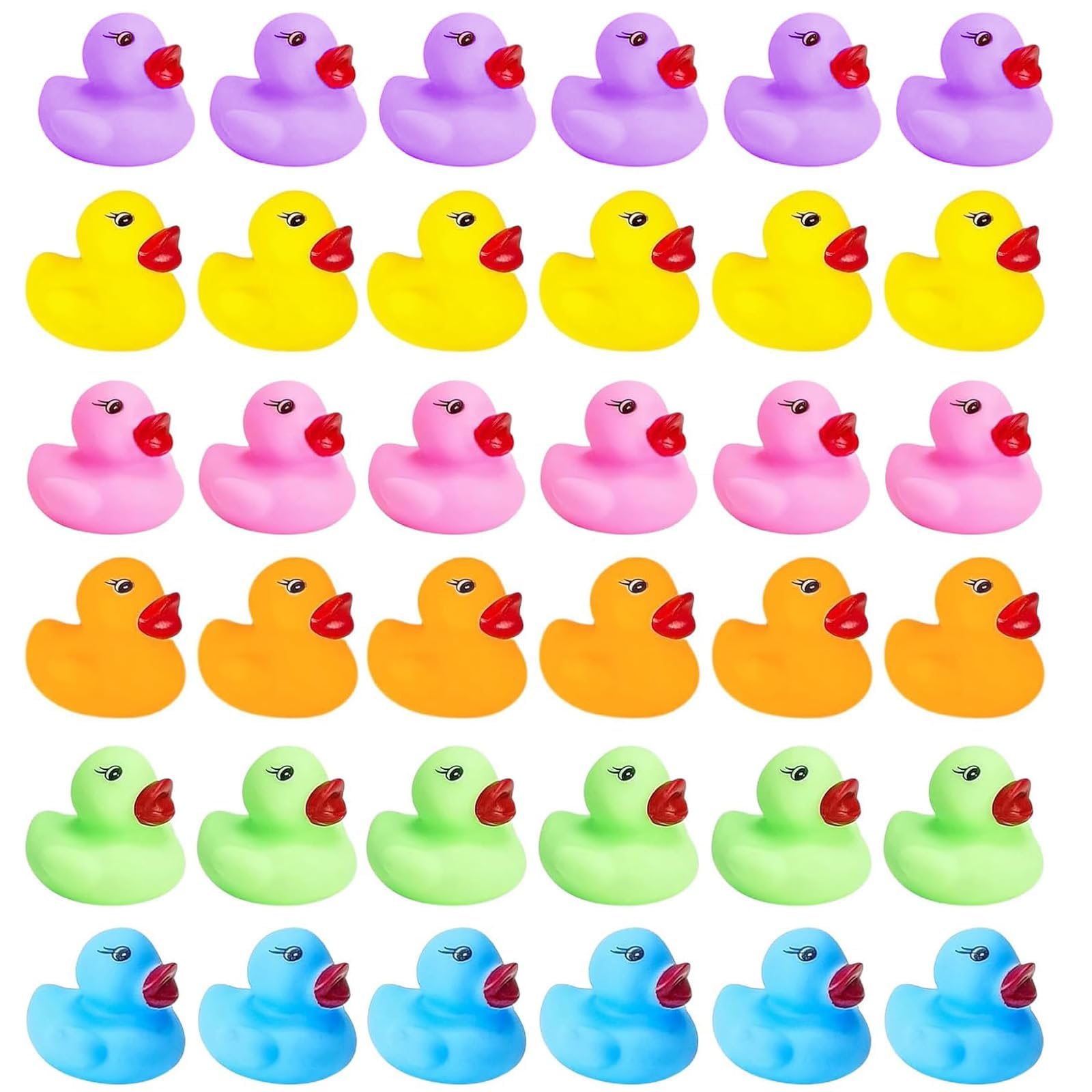 36pcs Mini Rubber Duck Bath Duck t0ys, Cute Rubber Ducks For Todd11ers, Squeak and Floating Ducks Bulk Shower Duck Decorations And Birthday Party Gift (6 Colors)