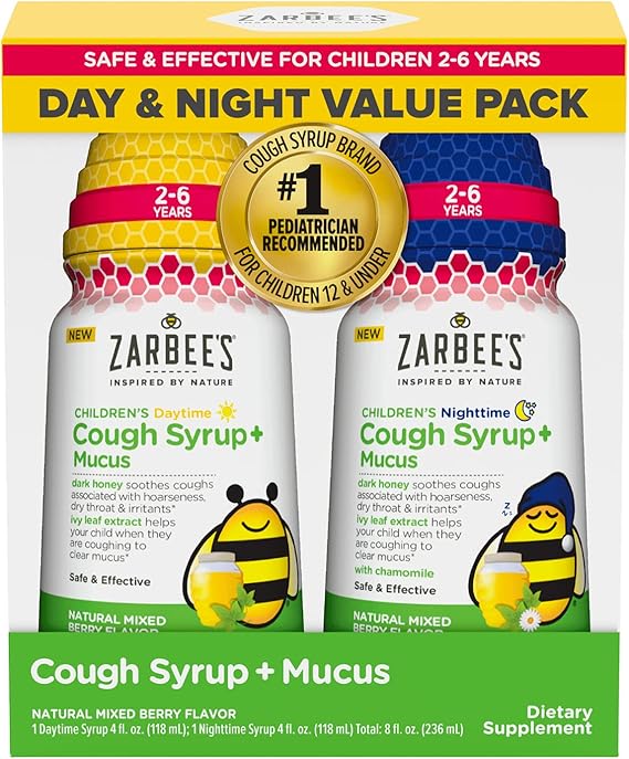 Zarbee’s Kids Cough + Mucus Day/Night Value Pack for Children 26 with