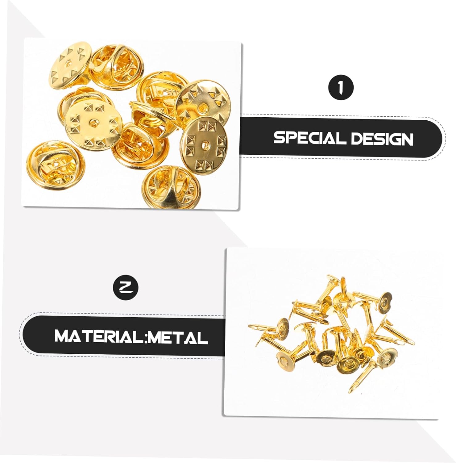 50Pcs Copper Butterfly Pin Backs for Enamel Pins DIY Craft Accessories Locking Metal Clutch Backs for Brooches and Lapel for Crafting and Jewelry Making