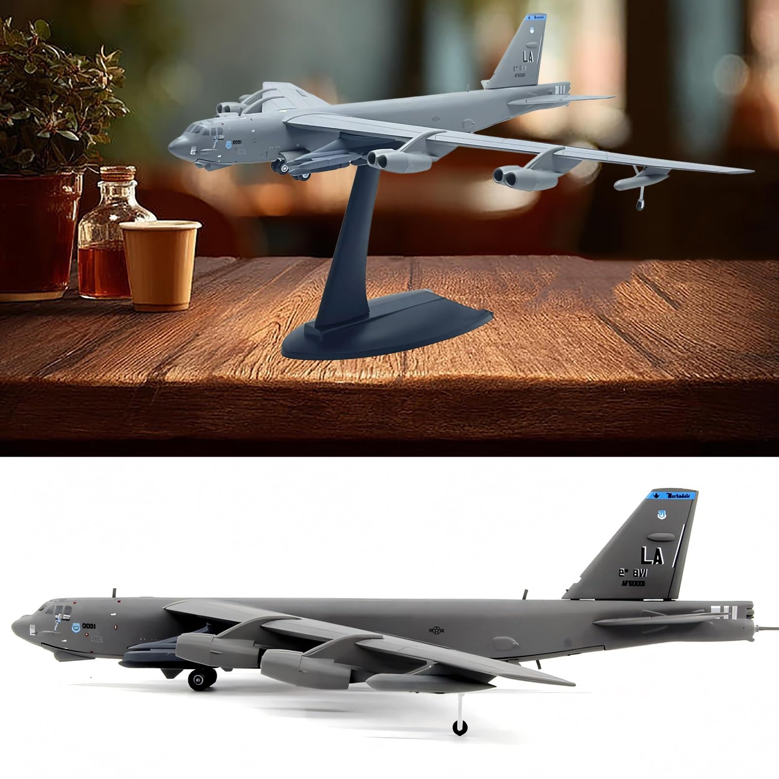 Modello bombardiere in metallo pressofuso 1/200 B-52H Aereo militare alta precisione con espositore, collezione, regalo perfetto for appassionati aviazione decorazioni for casa/ufficio