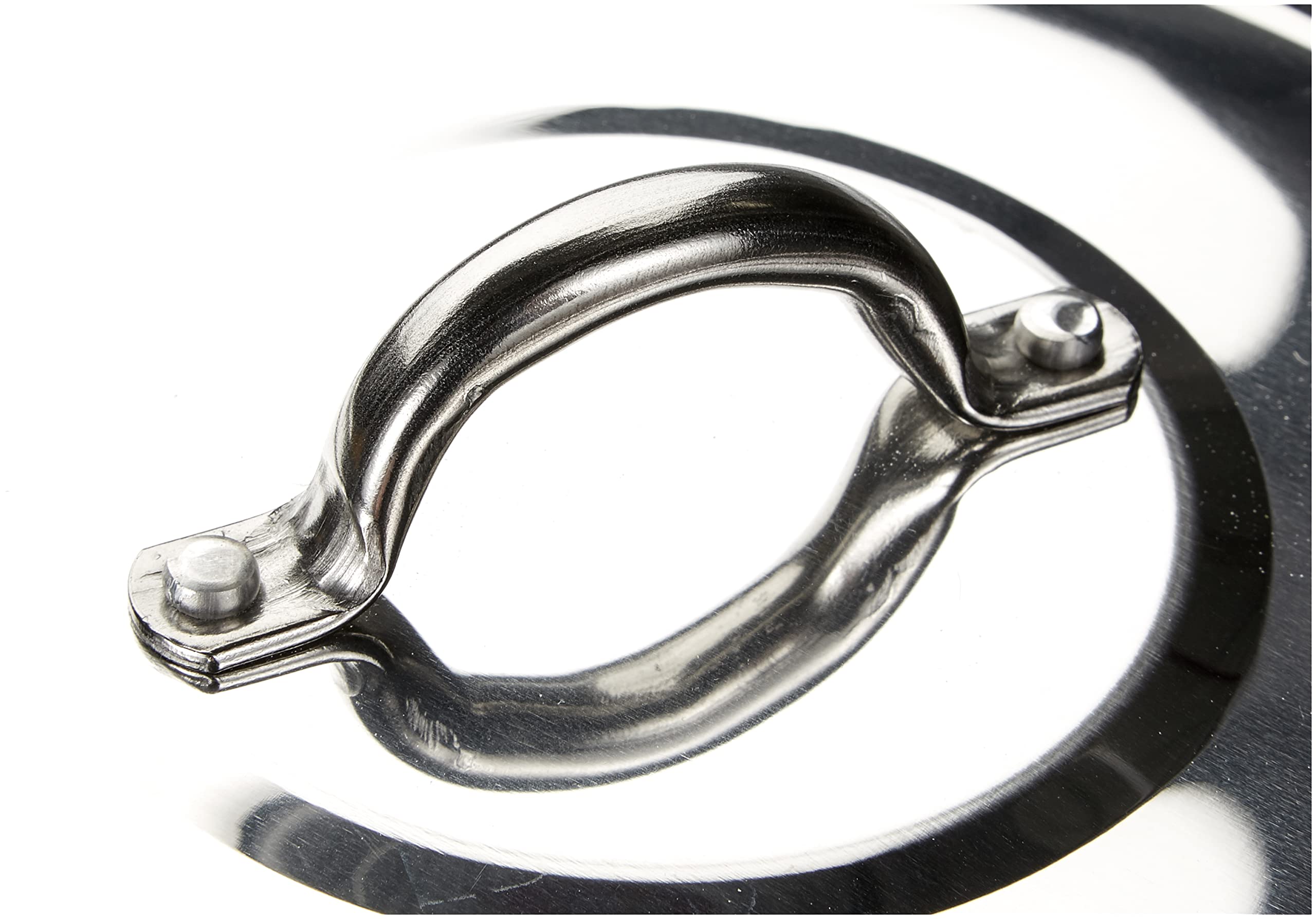 Baldassare Agnelli Alluminio okrągła pokrywka 2 mm z mostkiem bez krawędzi, błyszcząca, metalowa, srebrna/czarna, 20 cm