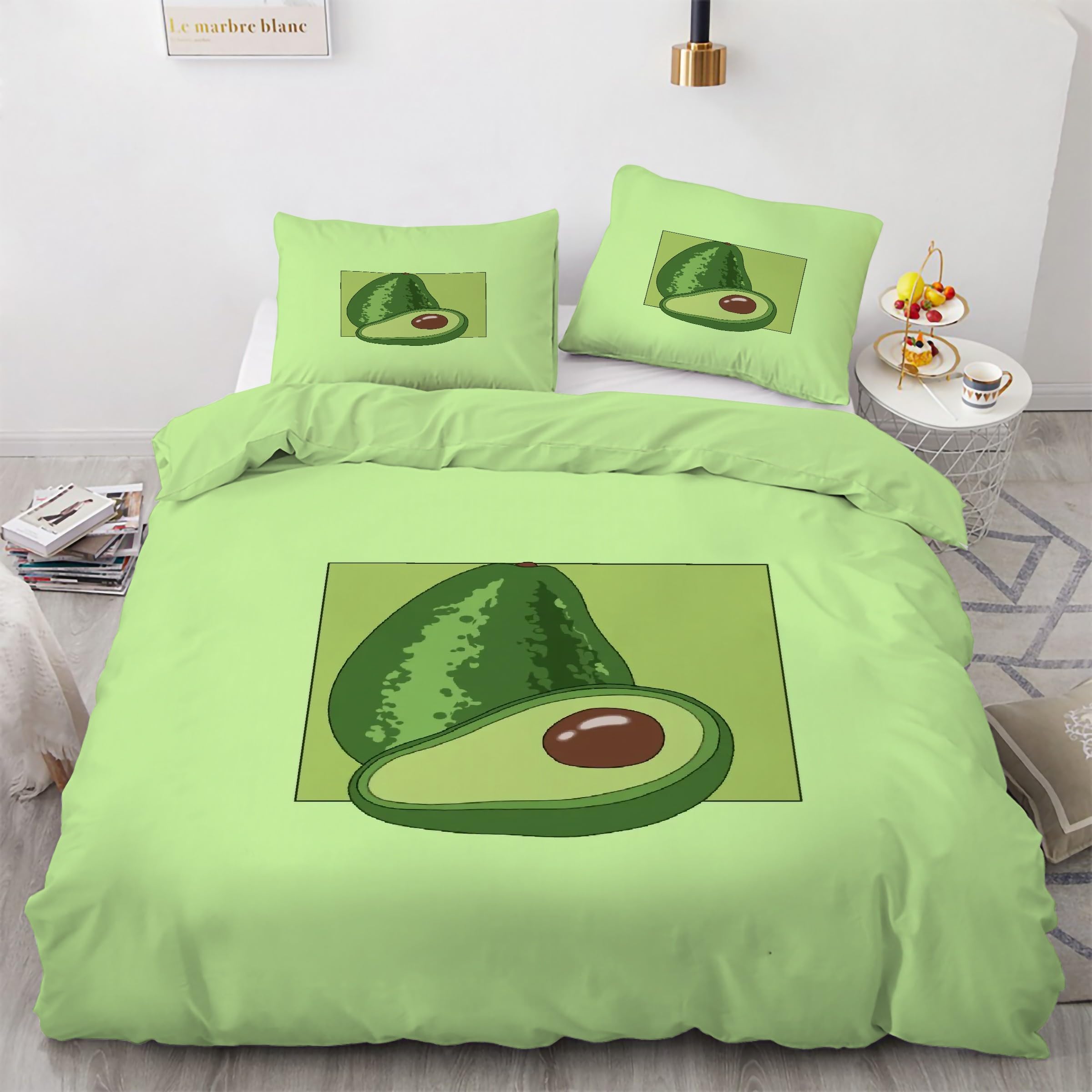 Housse Couette en Microfibre Douce 200x200 verte avec fermeture éclair