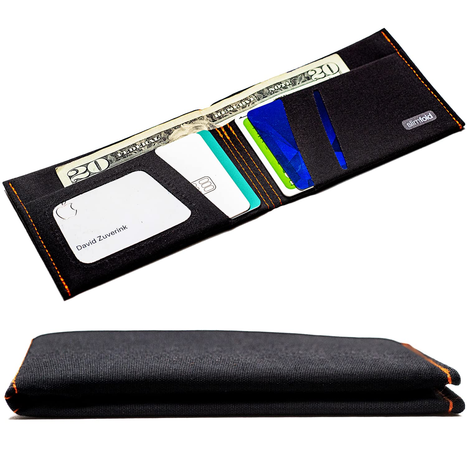 SlimfoldMicro Minimalist Front Pocket Vegan Slim Wallets for Men (RFID Blocking)