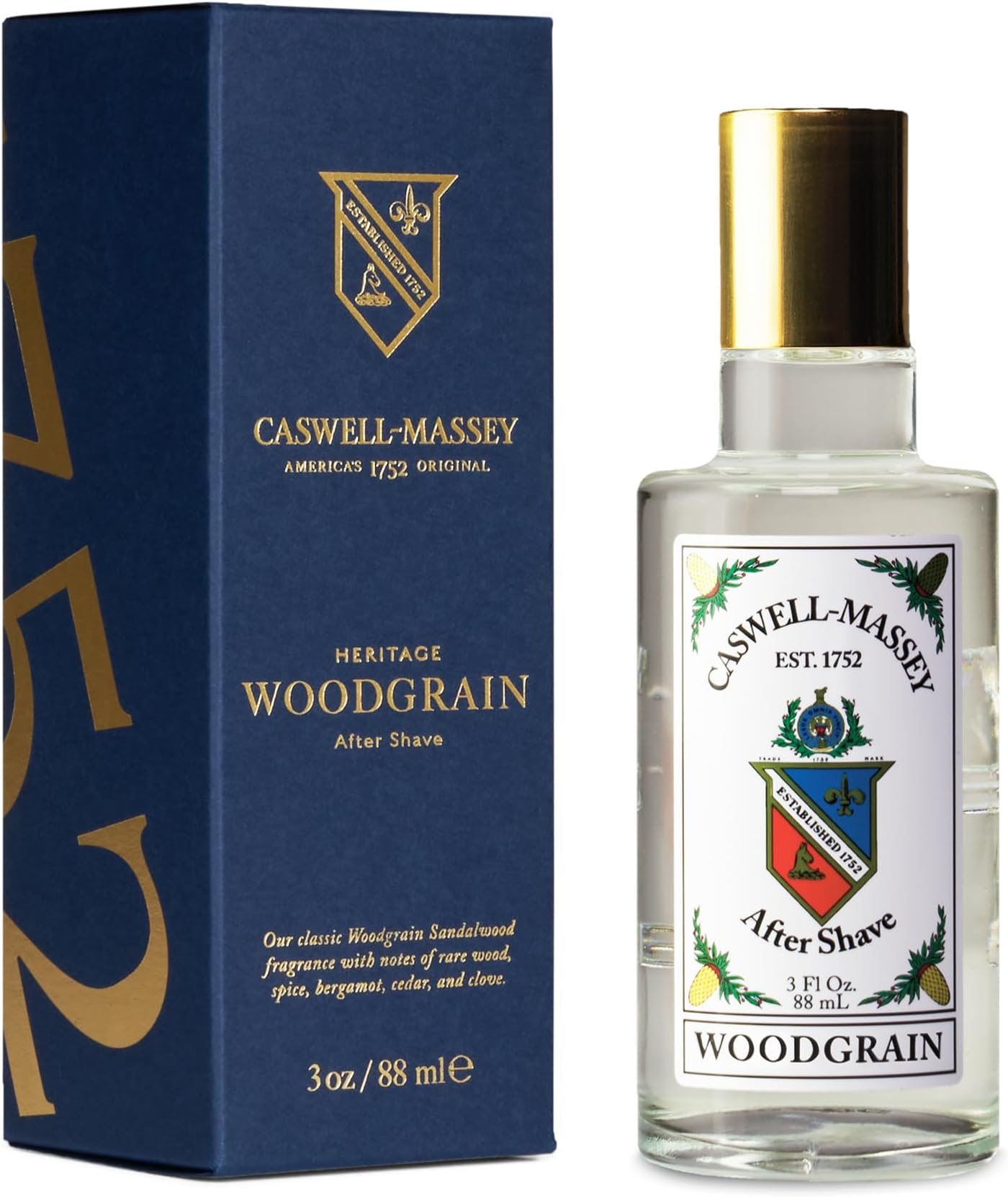 Woodgrain Sandalwood After Shave, Soothing Aftershave with Cedarwood, Clove & Musk, Made in USA, 3 Fl Oz