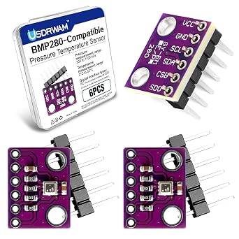 6 Pack BMP280 Atmospheric Pressure Sensor Modules, 3.3V I2C/SPI Barometric Sensors Compatible with Arduino
