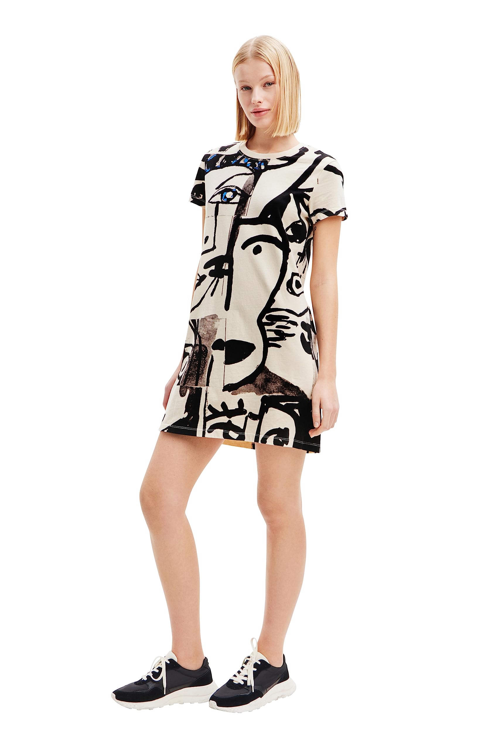 Desigual Women's Brown Woman Knit Dress Short Sleeve, S