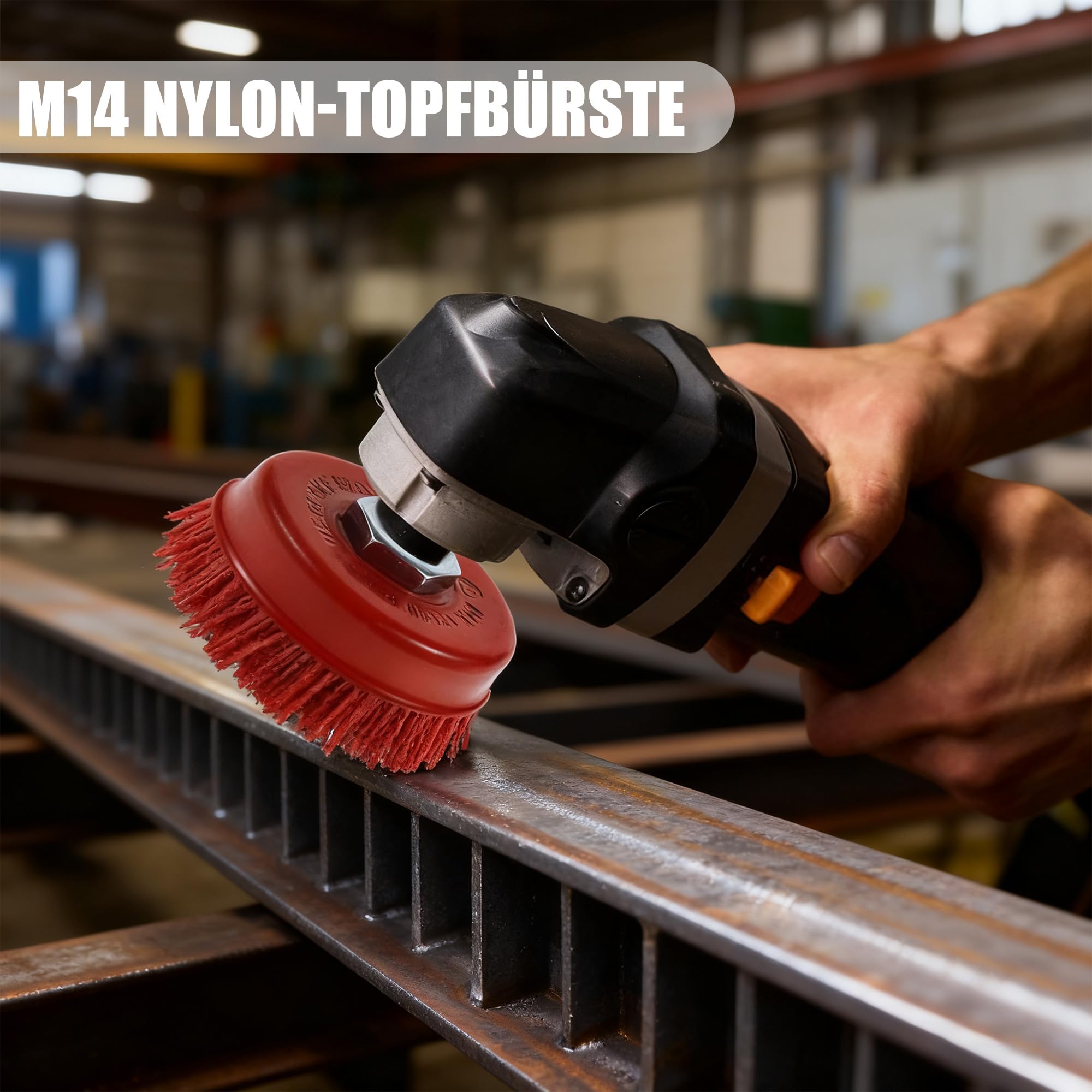 Pilikoll Topfbürste Für Winkelschleifer – 75 Mm , M14x2 Gewinde, Nylonborsten, 2 Stück – Für Rostentfernung, Polieren