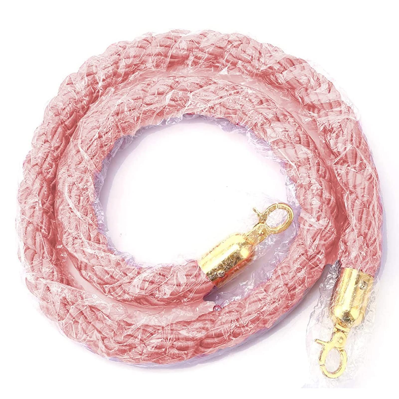 Guardrail rope， Hemp Twisted Nylon Rope, Queue Stanchion Barrier with Gold Hook, Hotel/Bedroom/Bank/Club Crowd Control Safety