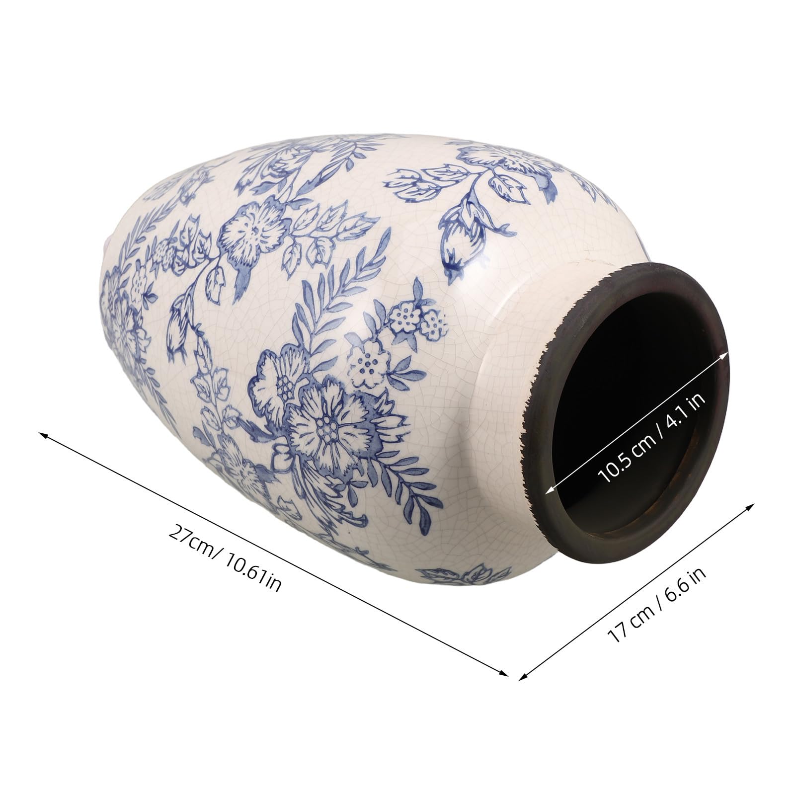 TOPBATHY Vaso Decorativo Cinese in Porcellana Azzurra per Rami Secchi