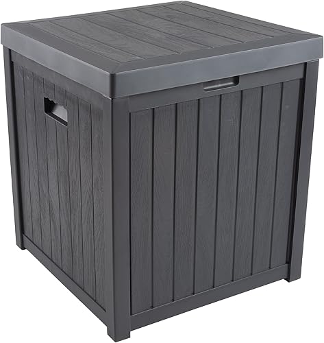 Pure Garden Caja de almacenamiento para exteriores, 50 galones, gris