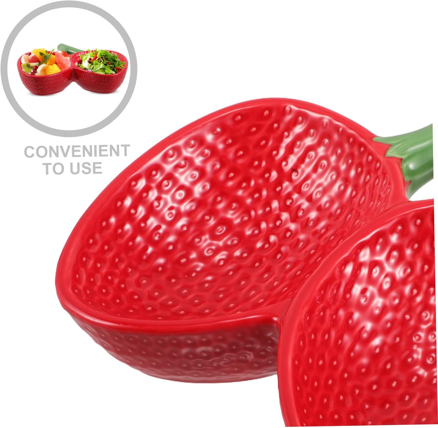 OUNONA Strawberry Shaped Ceramic Serving Plate Elegant Japanese Design Decorative Fruit Bowl for Salads Sashimi and More Porcelain Appetizer Plate Unique Tableware