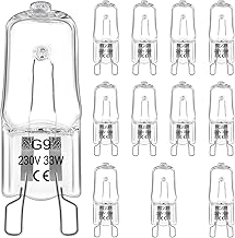 12 Pièces Ampoule Halogène G9 33w 230V, Ampoule G9 Dimmable Blanc Chaud 2800K, Ampoule Four 300 Degré, Pour L'ampoule Du Four, Le Four À Micro-Ondes, l'éclairage d'armoire et Ainsi de Suite