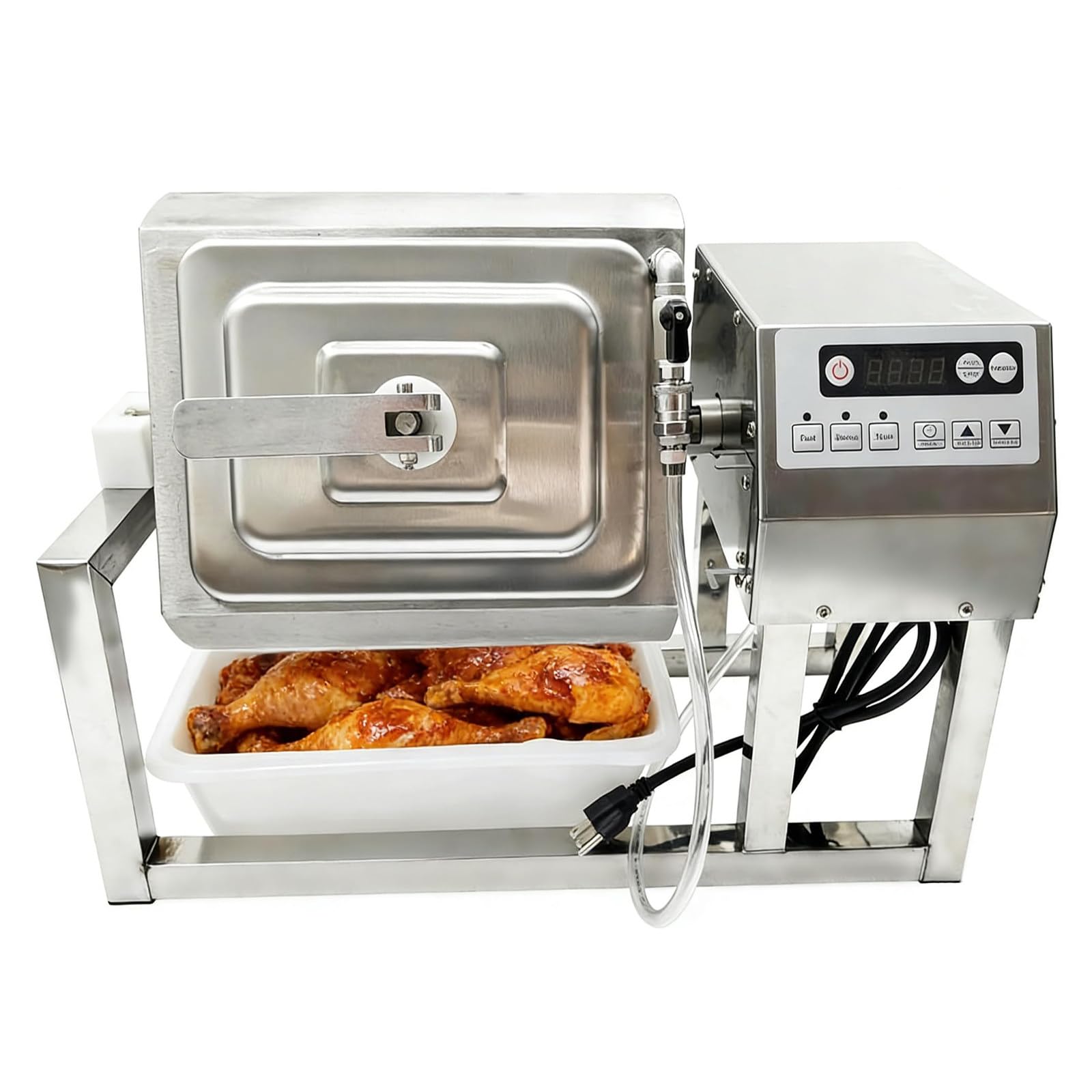 liuyunfeiGL Commercial Meat Tumbler Marinator 18L, Stainless Steel Vacuum Marinating Machine with Digital Timer (0-99 Min) & 3 Speeds, Bidirectional 360° Rotation for Meat, Poultry, Seafood