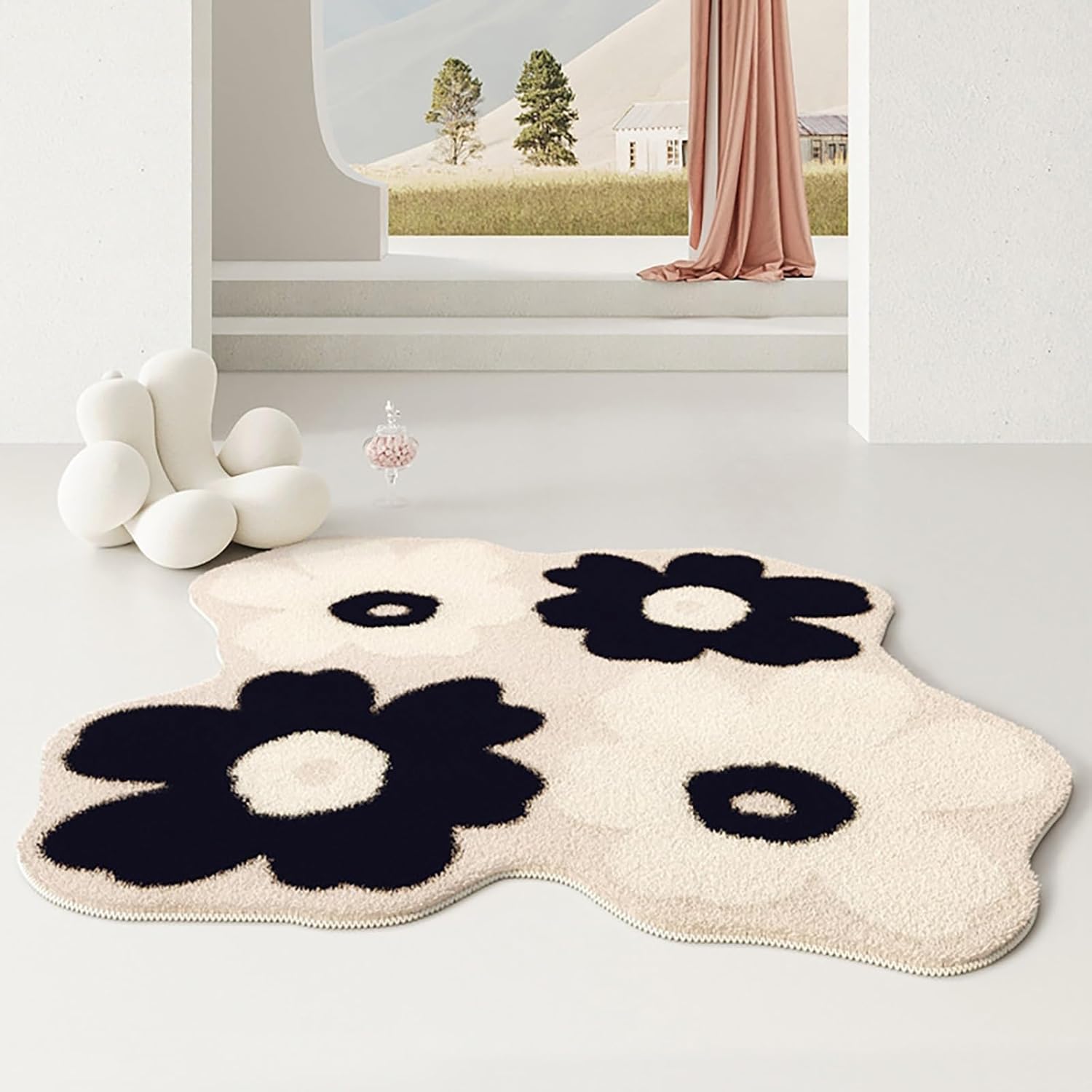 Generic Irregular Shaped Area Rugs, Colorful Large Rug, Modern Geometric Area Rug, Washable Area Rug for Living Room Bedroom, Cute Rug Indoor Outdoor Carpet, 39.3in, JDJUHNNOU-G-100CM