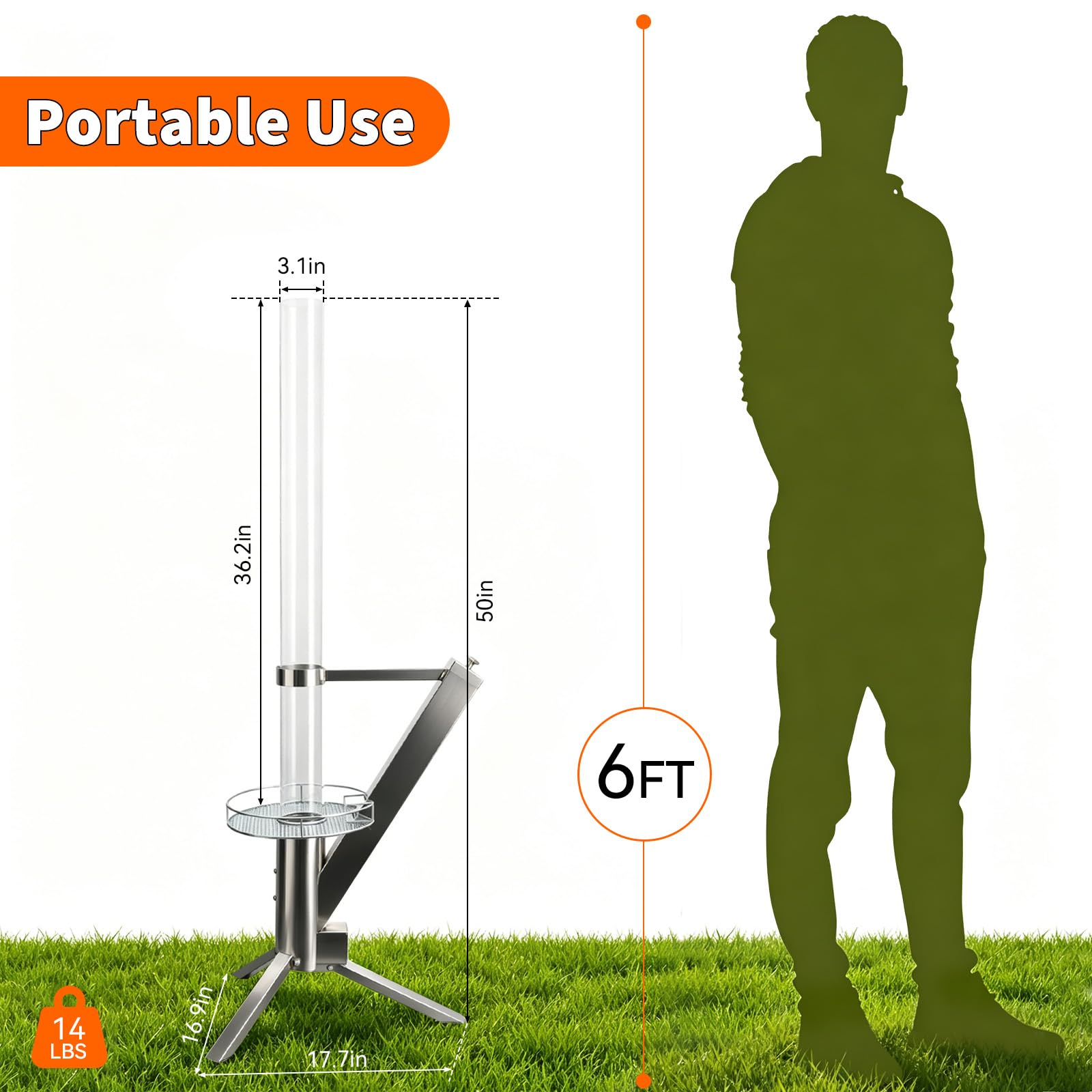 Stufa a pellet di legno da 127 cm, resistente stufa a razzo e braciere a pellet, riscaldatore a pellet di legno senza fumo, riscaldatore a pellet per patio, terrazza e feste