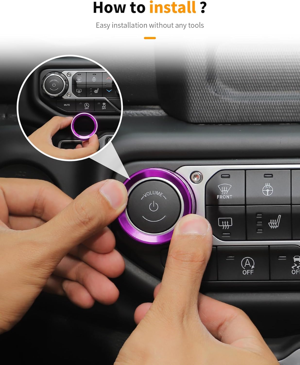 Hoolcar Window Switch Button Cover Volume Radio Air Conditioner Headlight Switch Knob Cover Compatible with Jeep Wrangler JL JLU 2018-2025 & Gladiator JT Accessories, Purple
