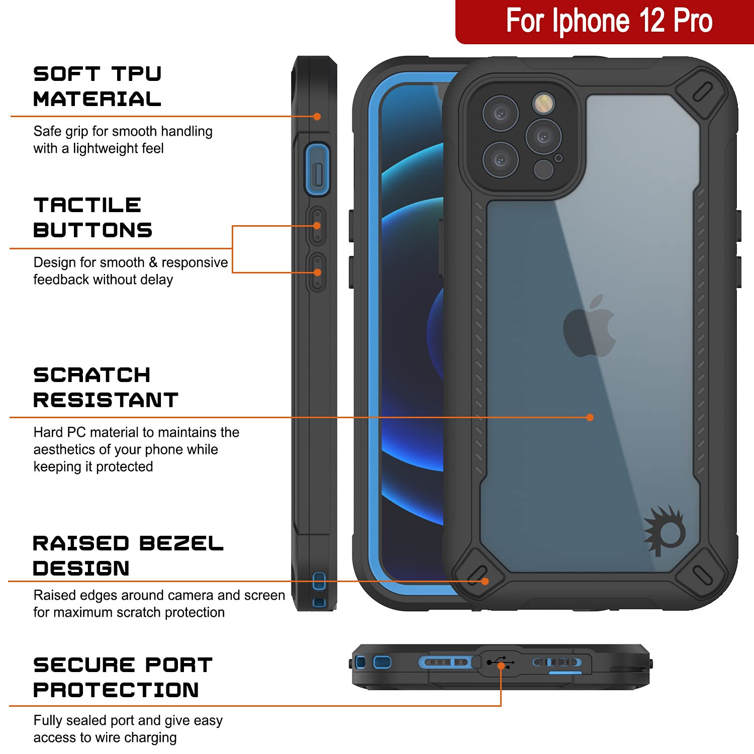 Funda Impermeable Para Iphone 16 Pro Max, Pantalla Black | Envío Gratis