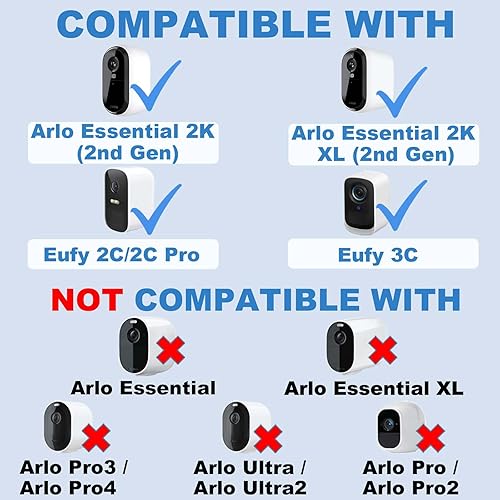 Miniatura 2 de DIANMU Cargador de panel solar para cámara Arlo Essential 2K para exteriores (2 generación), EufyCam 2C Pro2C3C, con cable USB C y micro USB de 13