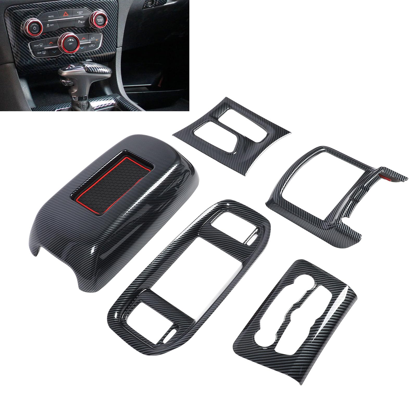 Pannello di Controllo Centrale Elegante Rivestimento Antigraffio per Auto, Set di 5 - Miglioramento Protettivo del Ad Alta Resistenza Guida più Piacevole, Adatto a Tutti i Proprietari di Auto