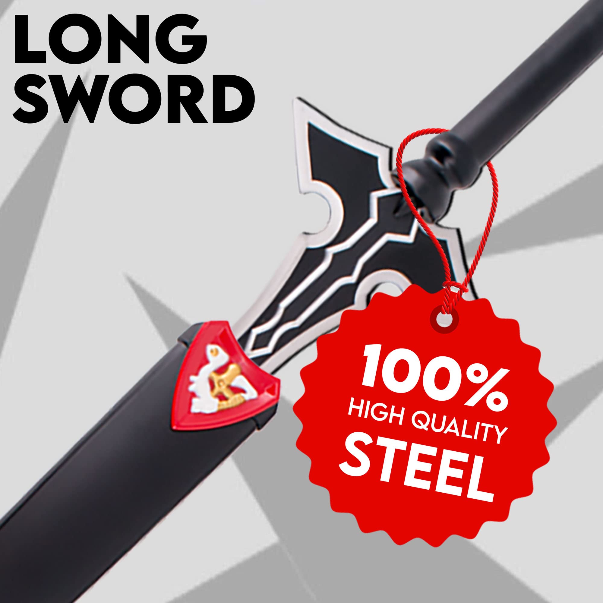 Sword Art Online – długi miecz Kirito z pochwą 112 cm, prawdziwy miecz ze stali, miecz SAO do Kirito Cosplay i prezent anime