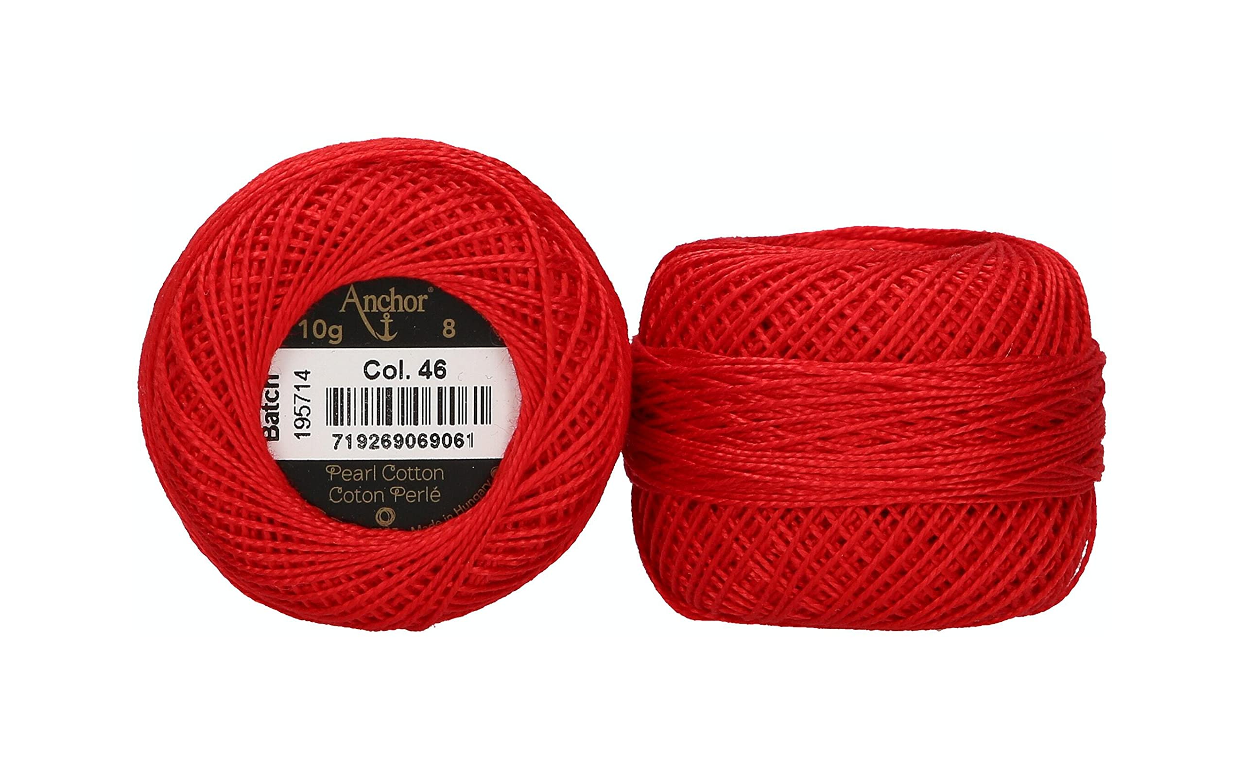 Anchor Pearl Thread 8, 4591008-00046, Colour: Red, Embroidery Threads