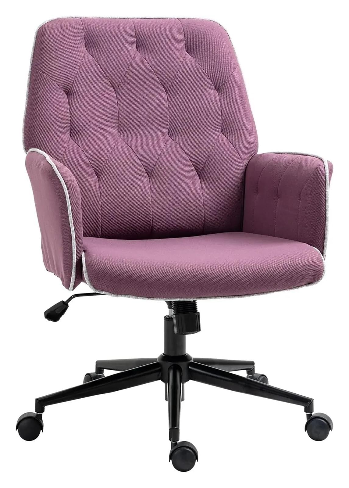 Chaises de direction capitonnées en velours violet fauteuil de bureau à roues