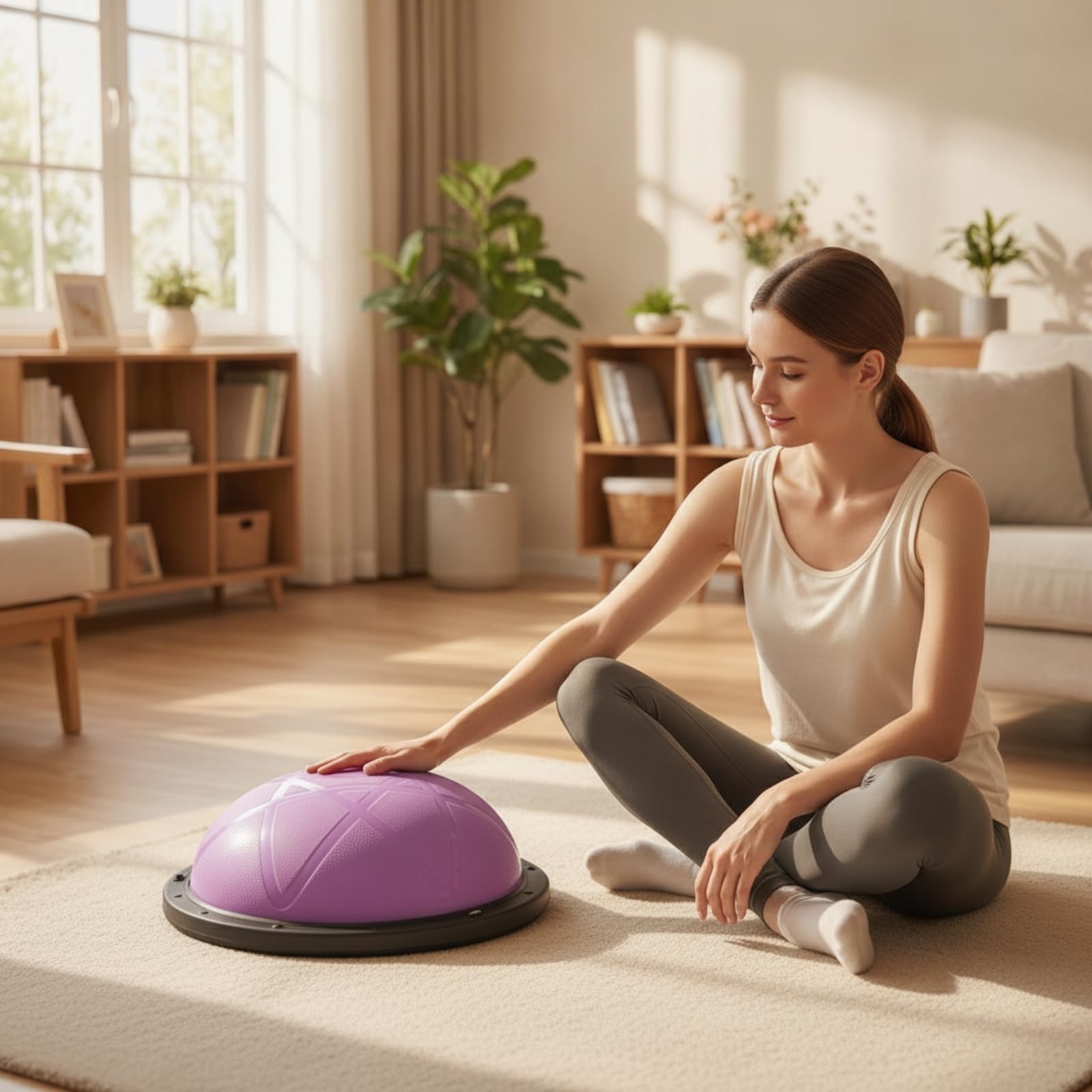 Balance Training Ball Mezza Sfera Equilibrio Palla Propriocezione Cuscino Stabilità Pedana Allenamento con Superficie a Rilievo E Base Circolare