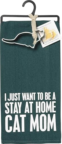 Primitives by Kathy Juego de regalo, toalla 18" x 28", cortador 4.50" x 2.50" x 1", mamá gato