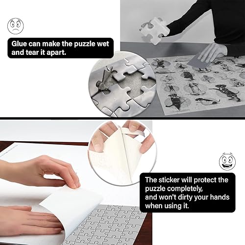 Miniatura 4 de 25 hojas de pegamento para rompecabezas preservar 4 × 1000 piezas rompecabezas pegamento y marco, despegar y pegar, hojas de calcomanías para