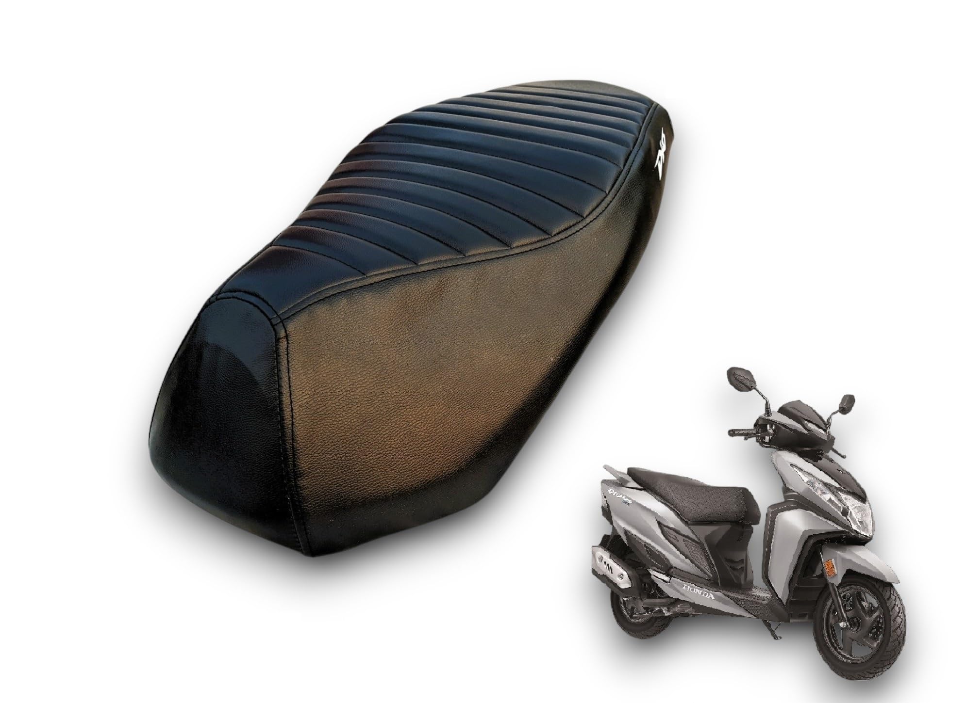 DIO 125cc scooty seat Cover,Black Colour,Water Proof,6 mm Cushion Foam,Rope provided pu Leather-image-4