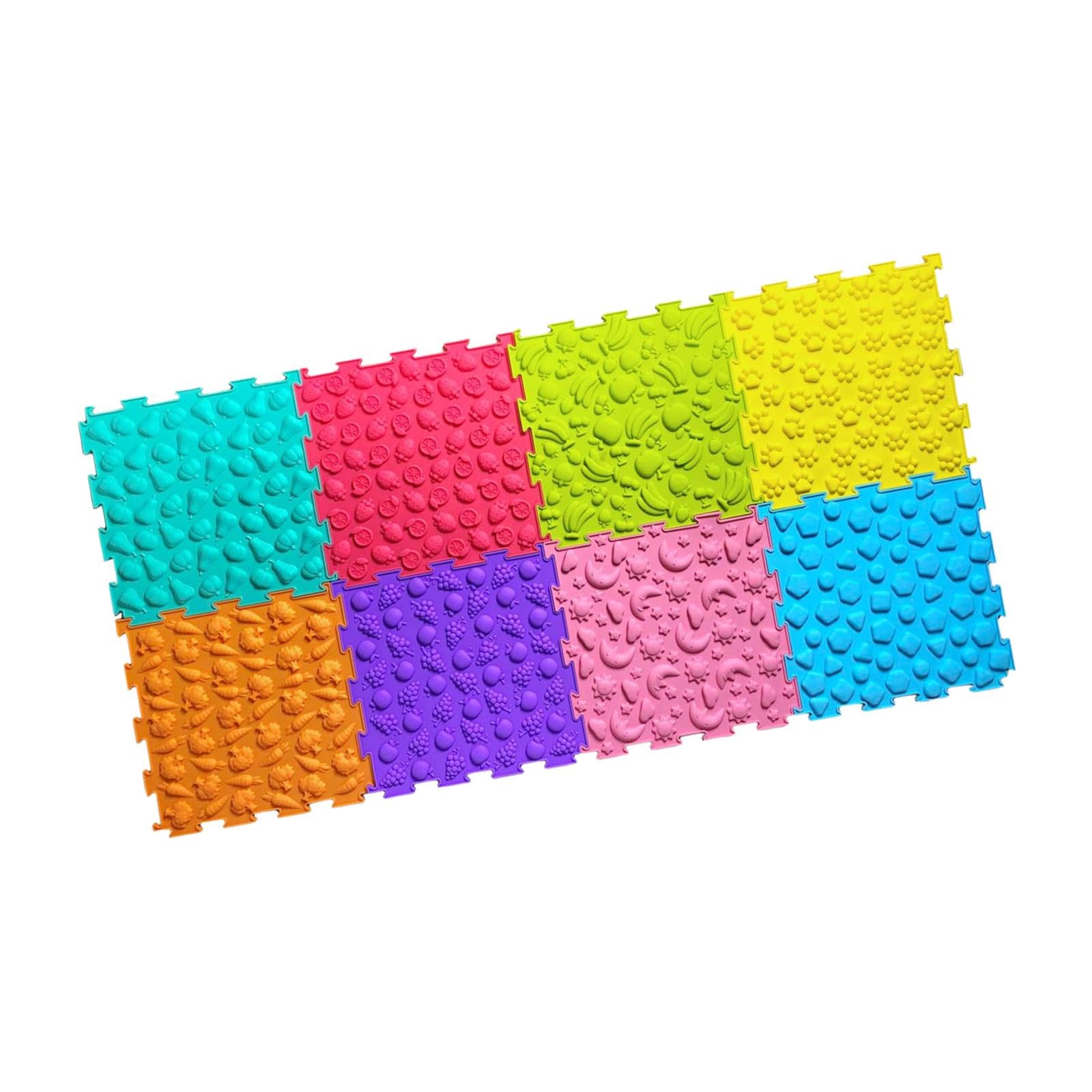 Colcolo Masaje de Juego Mat de Juego Play Mat de Color Multifuncional Percepción de pies Mat Esterilla sensorial para niñas de Interior Adultos Adultos, 8 Uds.