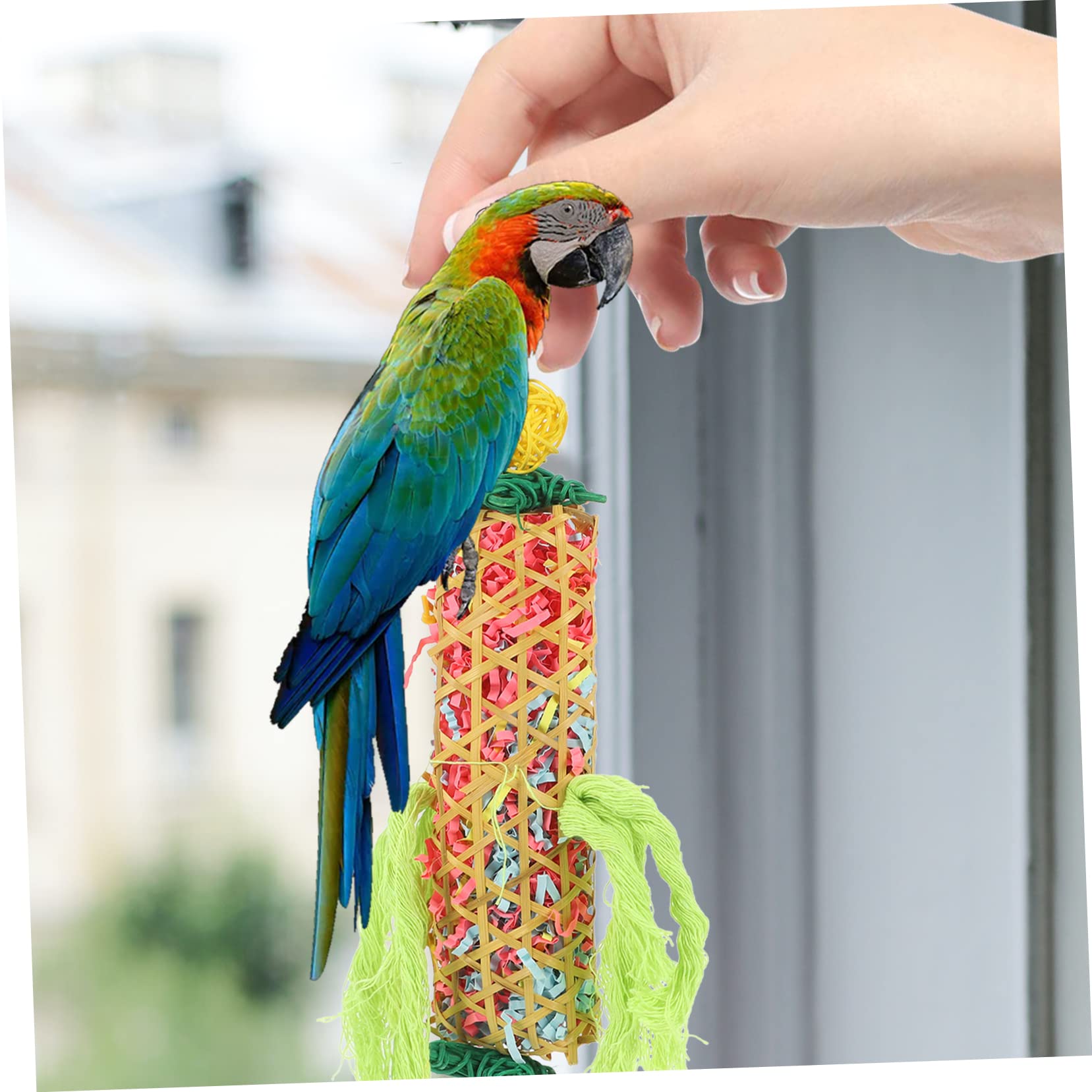 POPETPOP 9stücke Vogelspielzeug Für Sittiche Hängendes Kauspielzeug Buntem Und Naturfasern Spielzeug Für Papageien Und Nymphensittiche Für Vogelkäfige